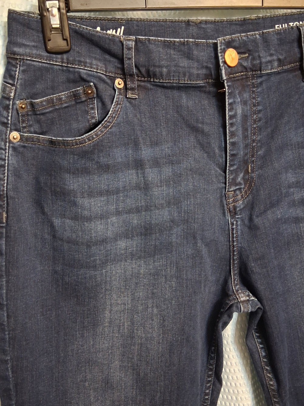 Mugsy Fultons Casual Indigo Jeans with Branded Patch - Picture 2 of 7